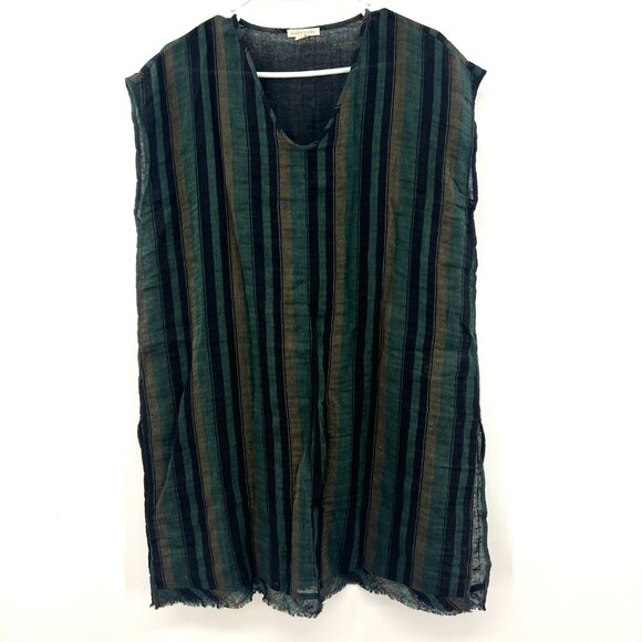 Eileen Fisher Striped Organic Linen Tunic Top Women's XXS/XS Oversized - Picture 3 of 7